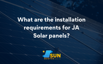 What are the installation requirements for JA Solar panels?