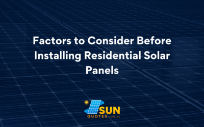 Factors to Consider Before Installing Residential Solar Panels